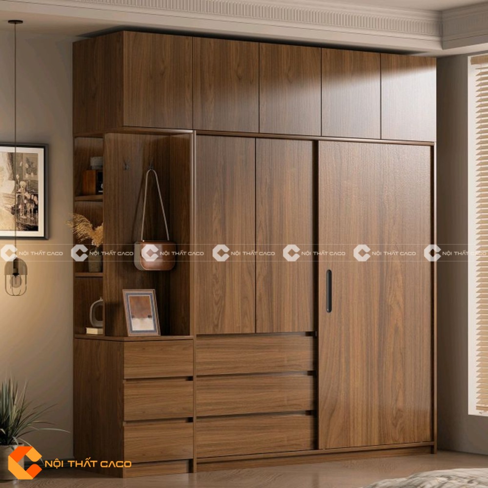 Tủ áo gỗ MDF các chi tiết có độ hoàn thiện cao