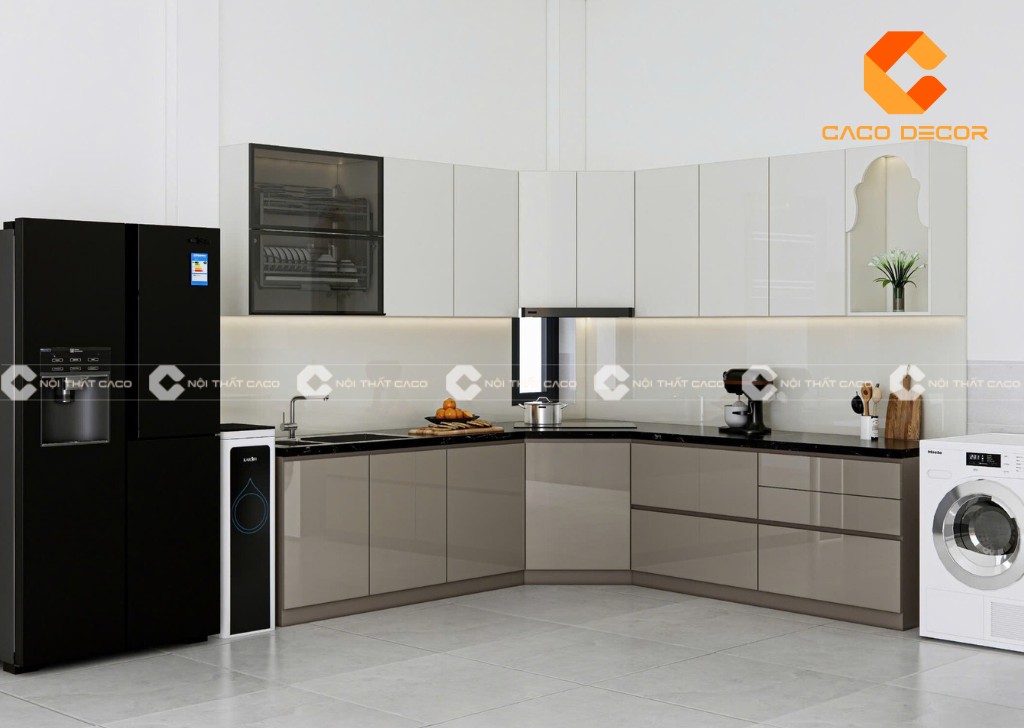 Tủ bếp hiện đại đẹp thiết kế tiện nghi giúp tối ưu không gian lưu trữ