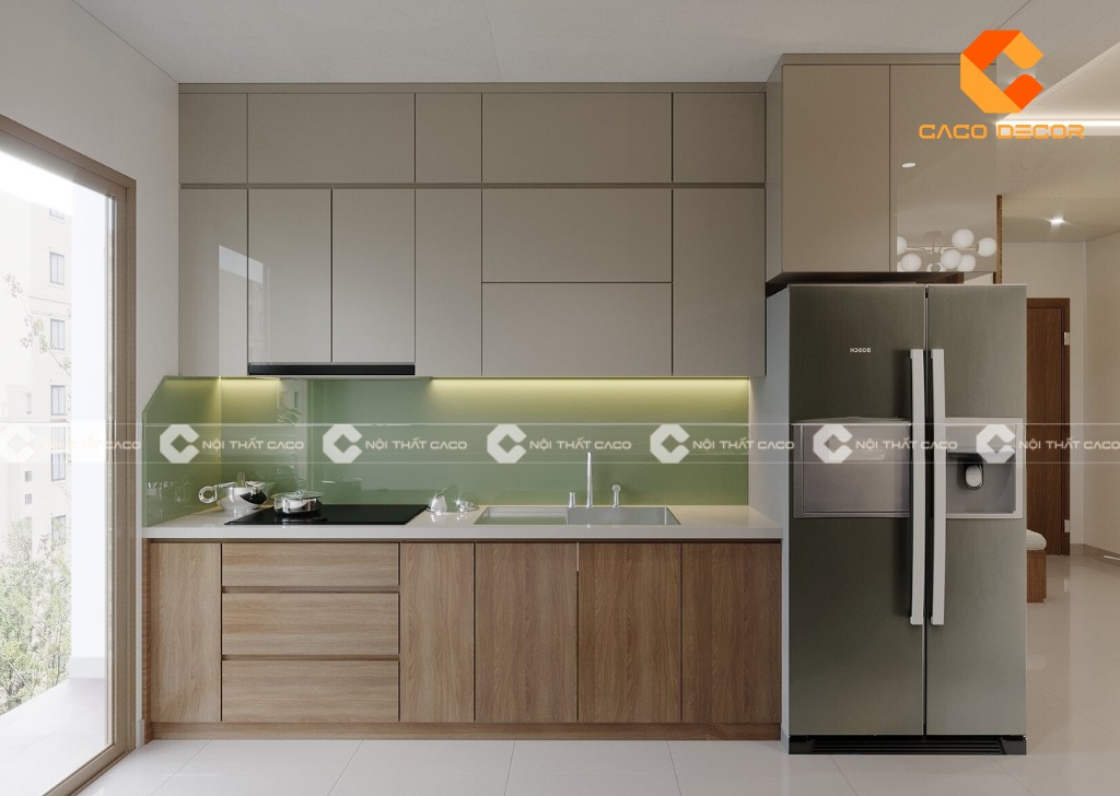 Mẫu 09 về BST tủ bếp phủ melamine và acrylic tại Nội Thất CaCo