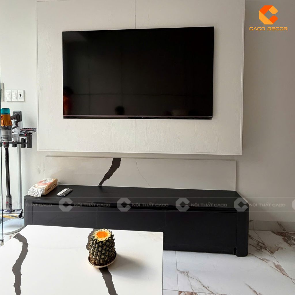 Hình chụp thực tế kệ tivi tại nhà khách