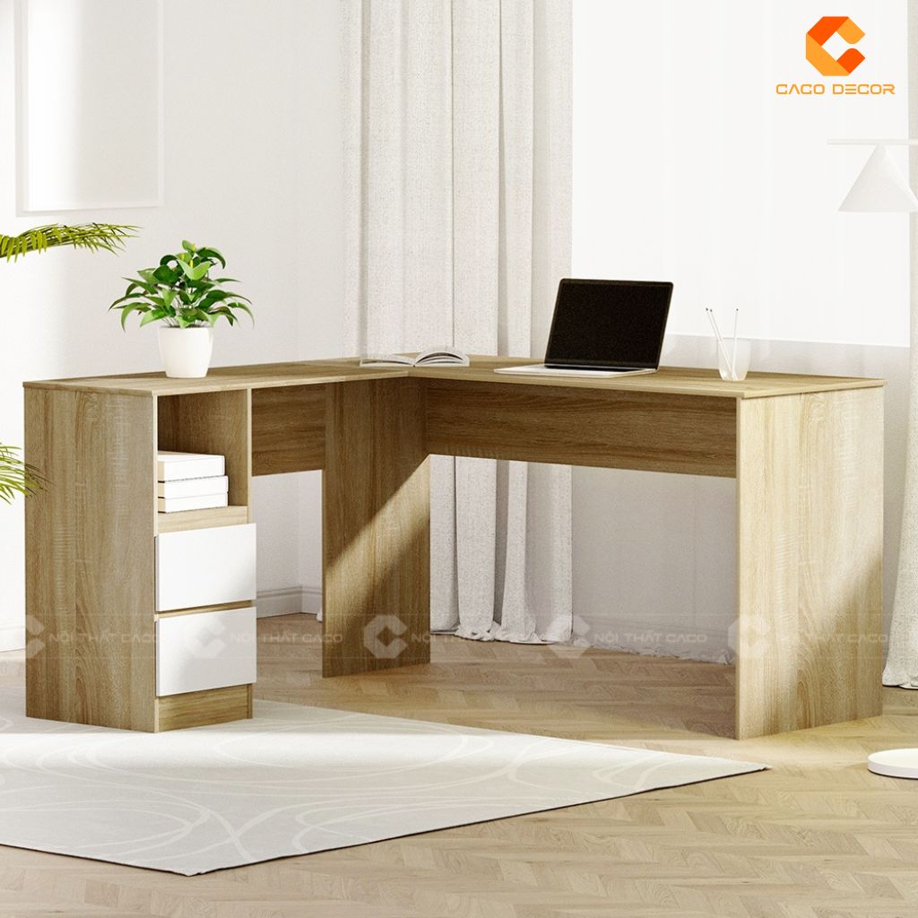 Bàn làm việc BLV035 thiết kế chữ L tối ưu không gian