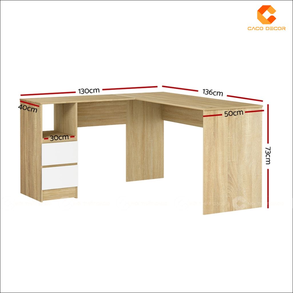 Bàn làm việc gỗ công nghiệp BLV035 tích hợp hộc kéo