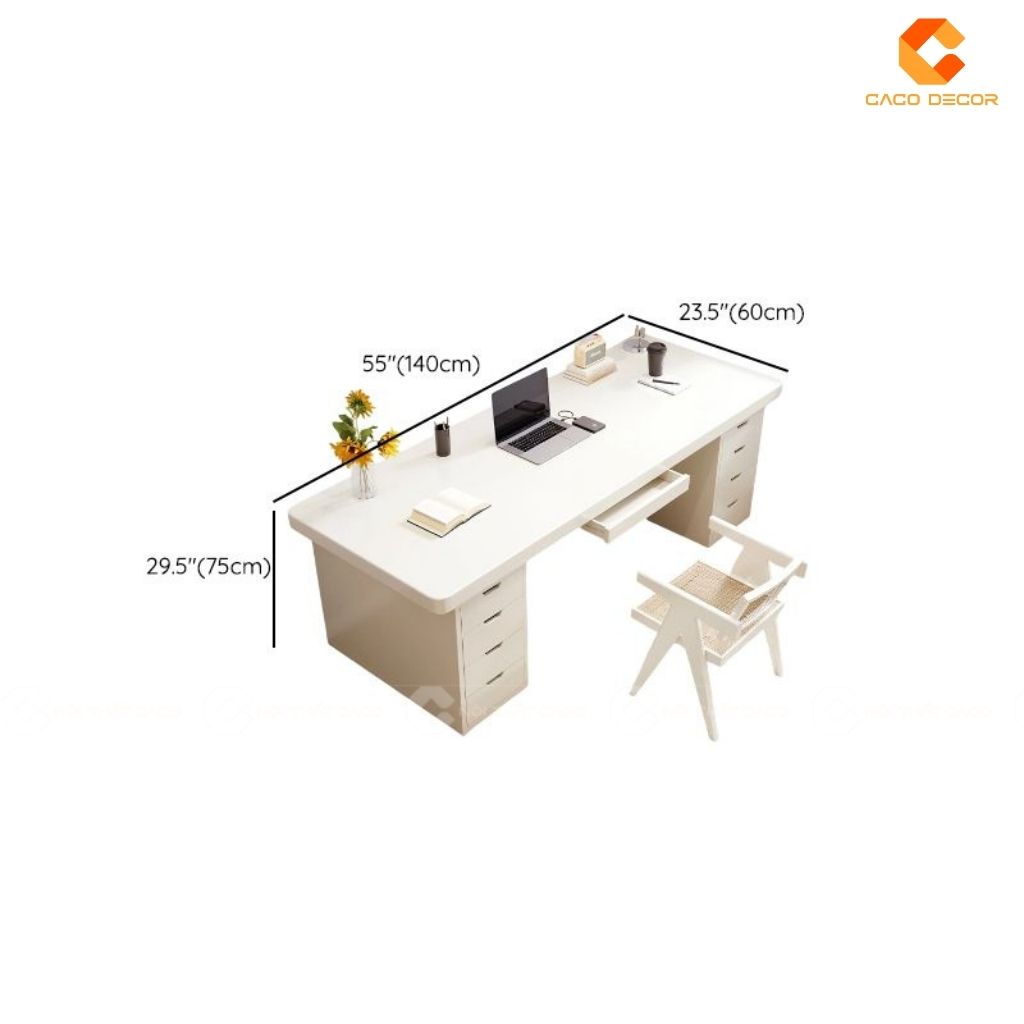 Bàn Làm Việc Gỗ Công Nghiệp BLV039 Tích Hợp Kệ Sách 3