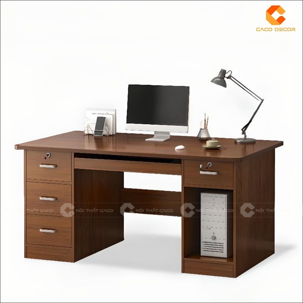 Bàn Làm Việc Gỗ Công Nghiệp BLV040 Màu Óc Chó Sang Trọng 2