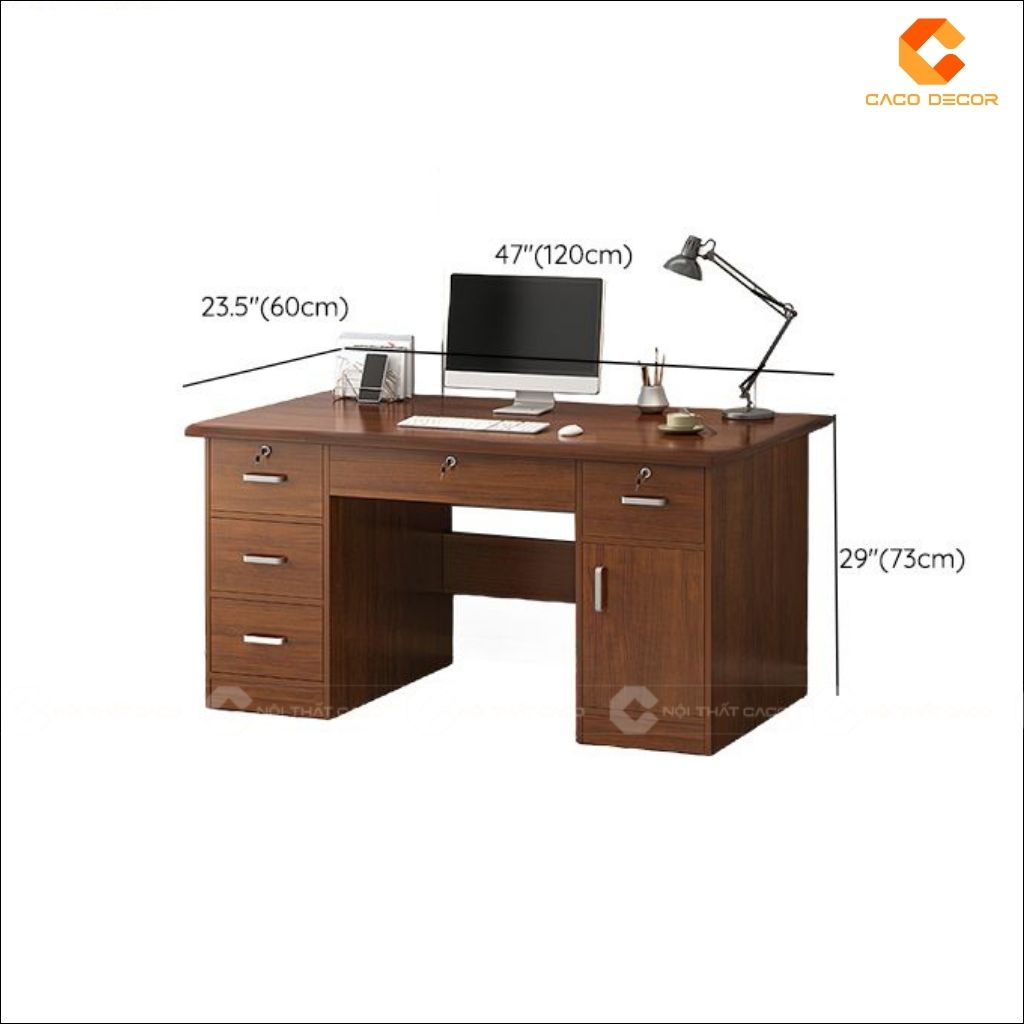 Bàn Làm Việc Gỗ Công Nghiệp BLV040 Màu Óc Chó Sang Trọng 4