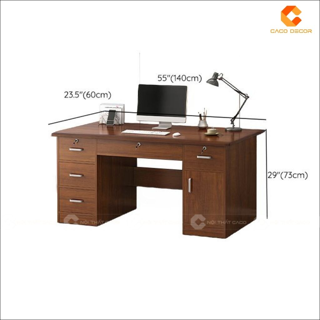 Bàn Làm Việc Gỗ Công Nghiệp BLV040 Màu Óc Chó Sang Trọng 5