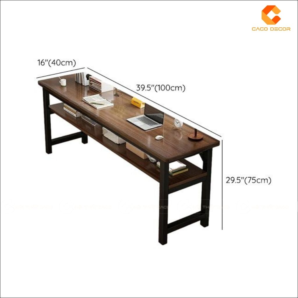 Bàn Làm Việc Gỗ Công Nghiệp BLV041 Kết Hợp Kệ Đa Năng 4