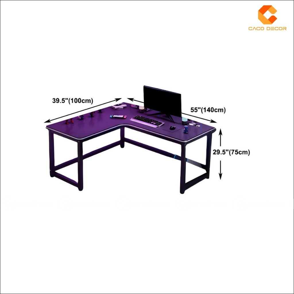 Bàn Làm Việc BLV042 Chân Sắt Mặt Gỗ Chữ L 7