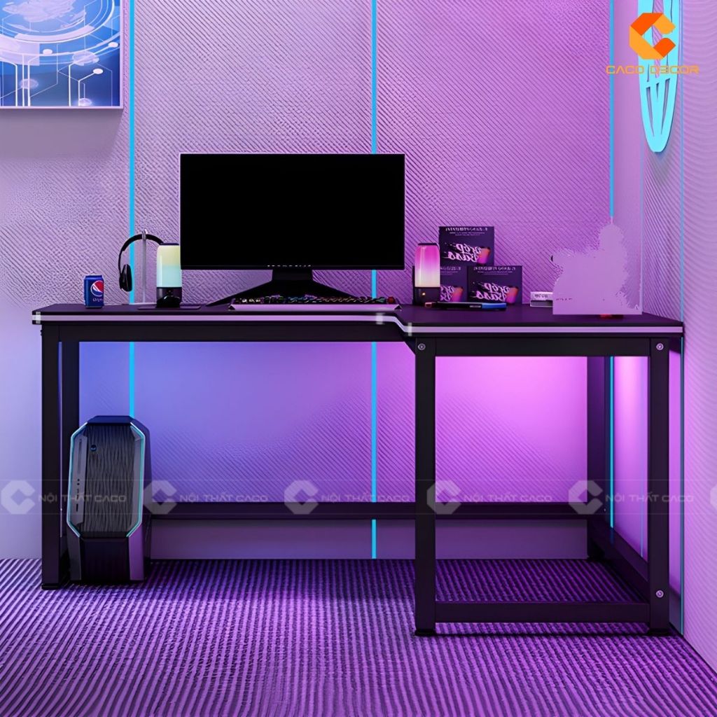 Bàn Làm Việc BLV042 Chân Sắt Mặt Gỗ Chữ L 4