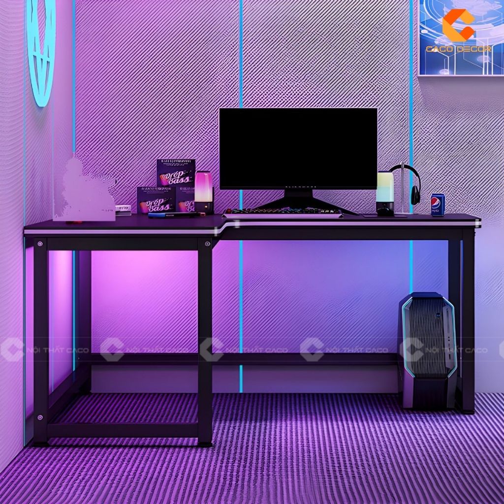 Bàn Làm Việc BLV042 Chân Sắt Mặt Gỗ Chữ L 3