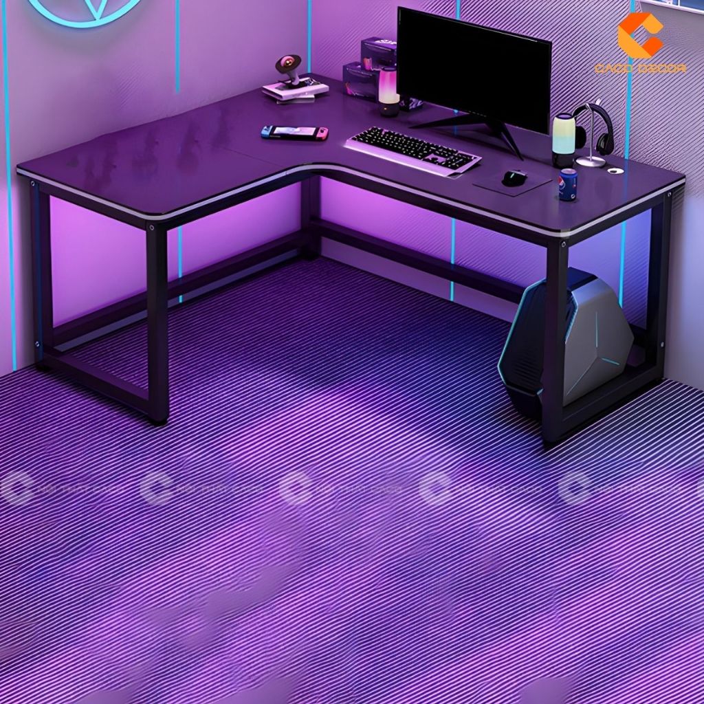 Bàn Làm Việc BLV042 Chân Sắt Mặt Gỗ Chữ L 5