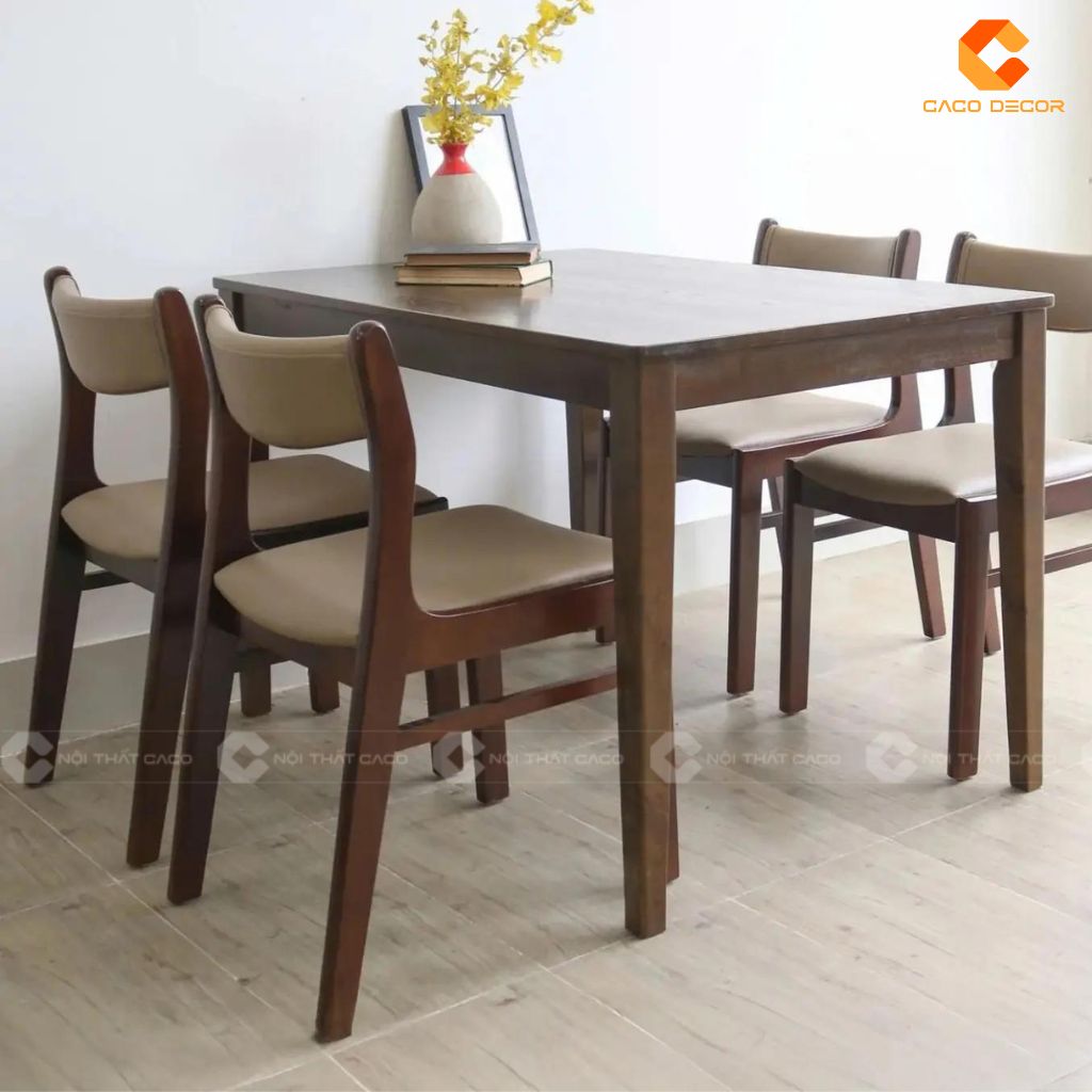 Các cạnh góc của bộ bàn ăn BA058 thiết kế bo cong mềm mại