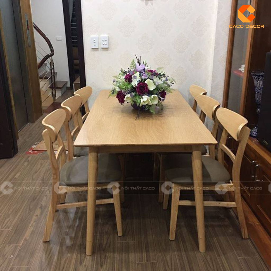 Bộ bàn ăn BA064 thiết kế mặt bàn rộng rãi