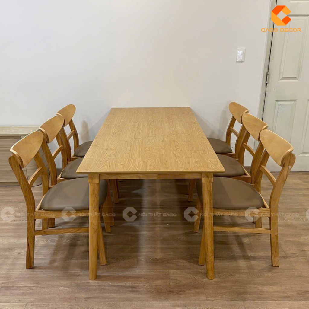 Bộ bàn ăn gỗ tự nhiên BA064 bền đẹp