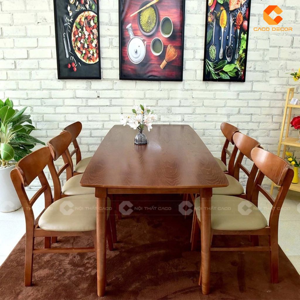 Bộ bàn ăn gỗ tự nhiên BA064 phù hợp mọi không gian