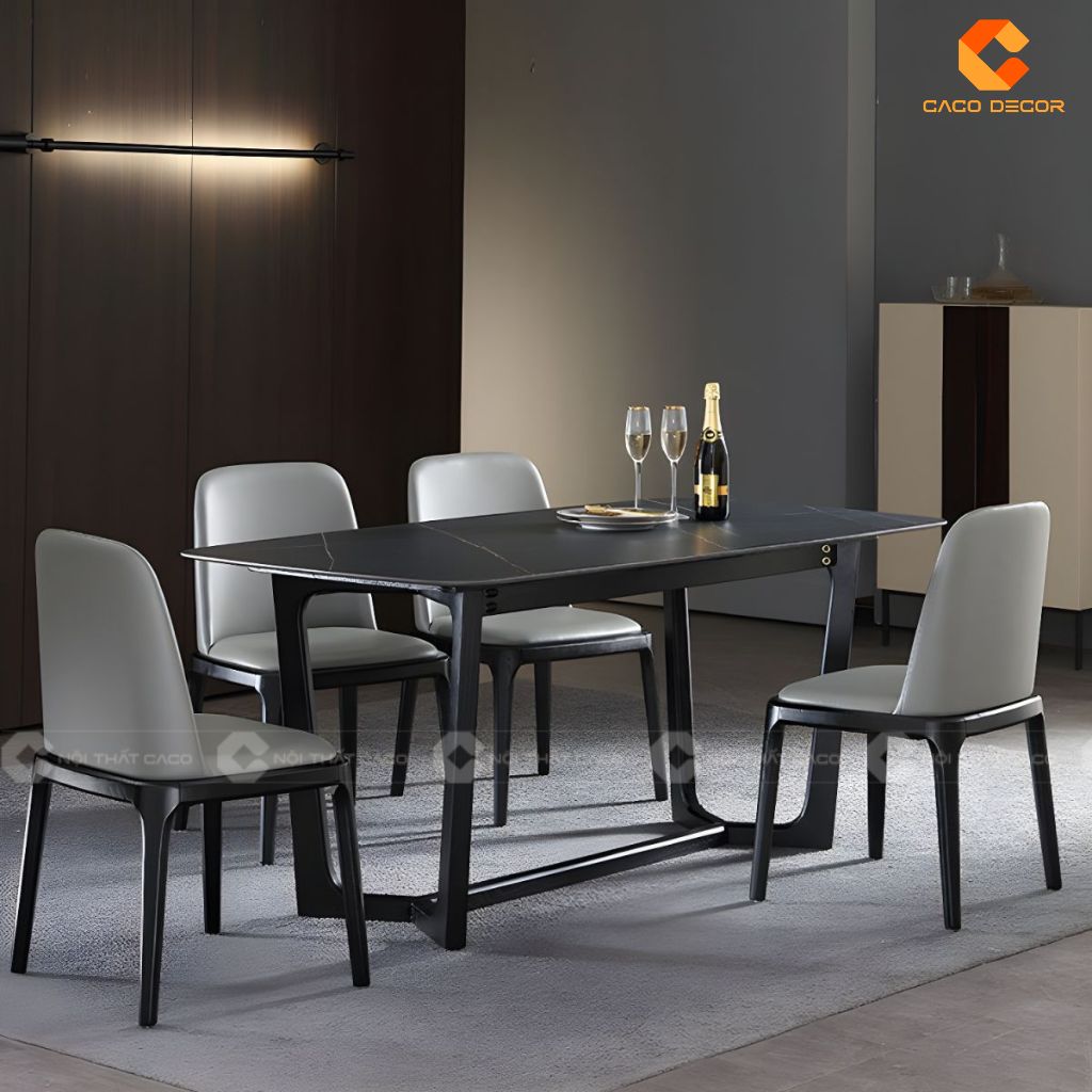 Bộ bàn ăn gỗ tự nhiên BA065 4 ghế hiện đại