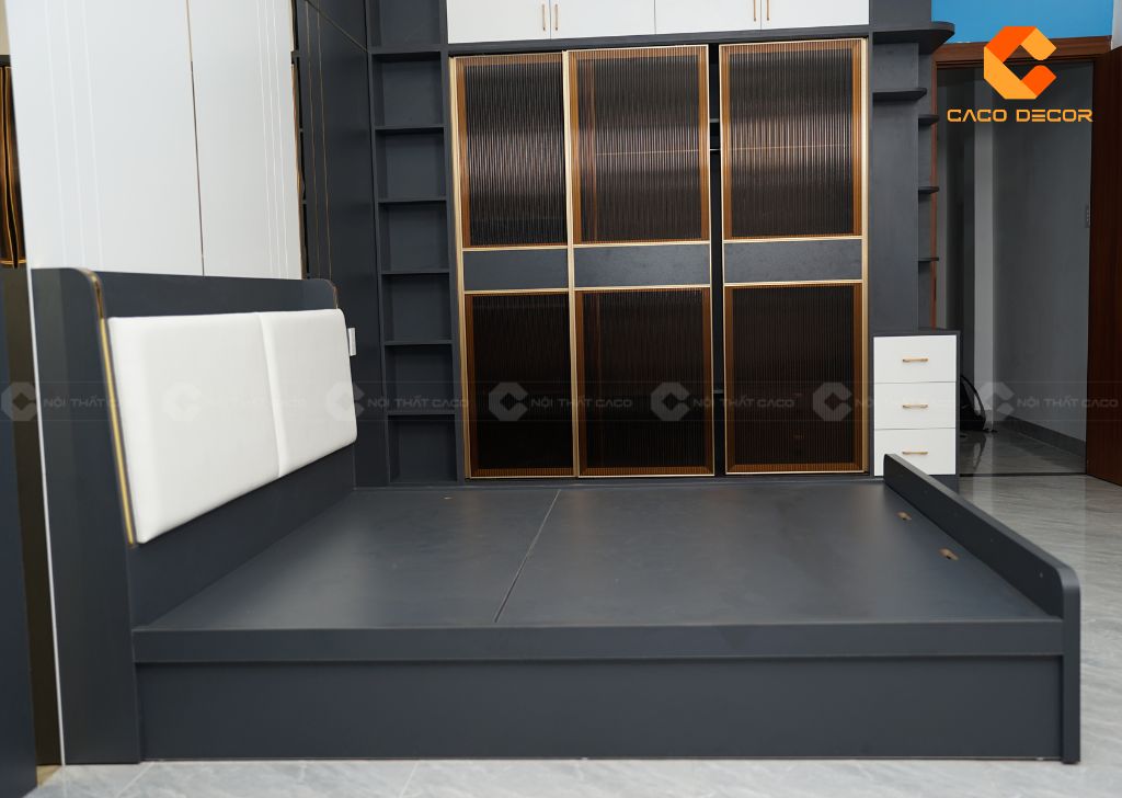 Combo giường tủ phòng ngủ chụp thực tế tại nhà khách