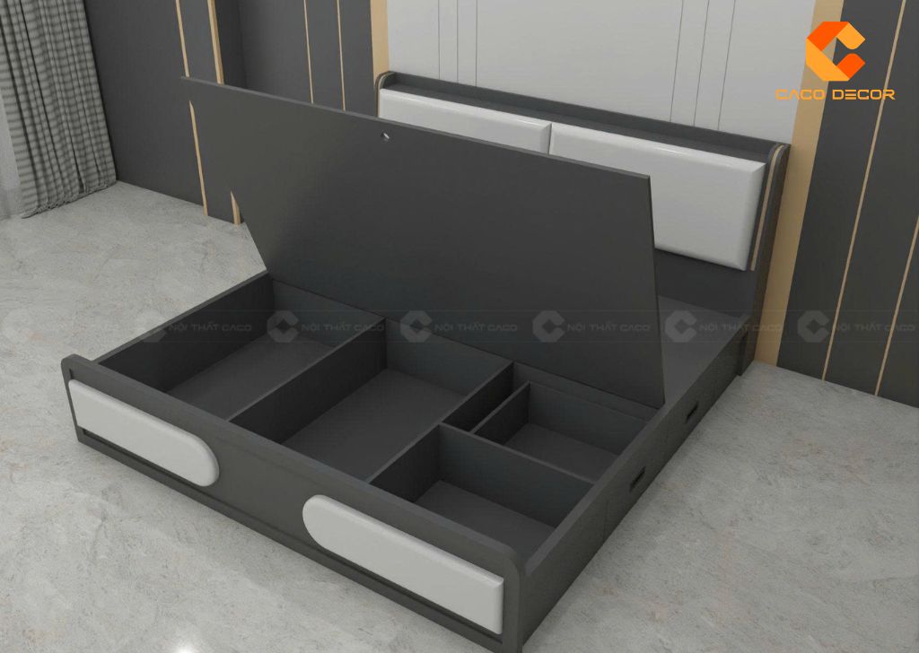 Combo Phòng Ngủ Gỗ Công Nghiệp CBPN171 Màu Xám Phối Trắng 5