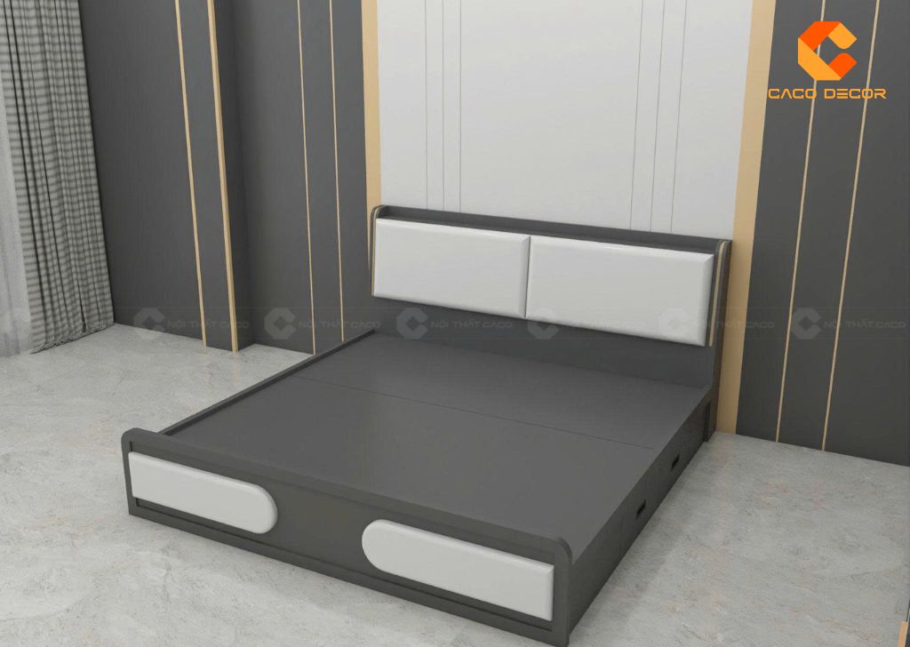 Combo Phòng Ngủ Gỗ Công Nghiệp CBPN171 Màu Xám Phối Trắng 4