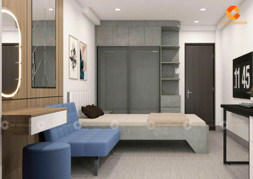 Combo Phòng Ngủ CBPN174 Màu Xám Xi Măng Hiện Đại 2