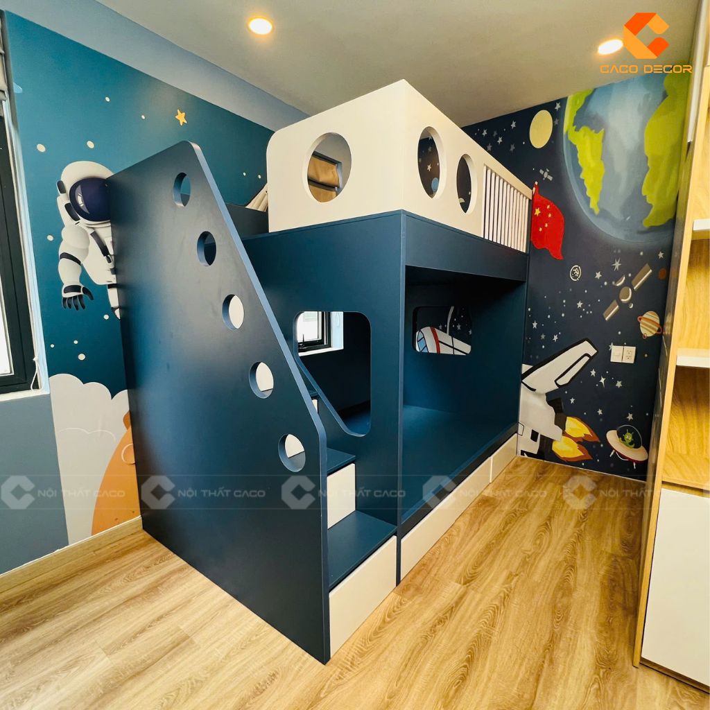 Giường Tầng GT072 Màu Xanh Hiện Đại 4