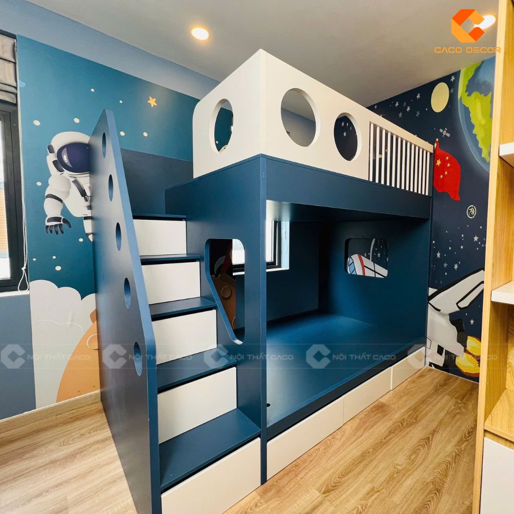 Giường Tầng GT072 Màu Xanh Hiện Đại 5