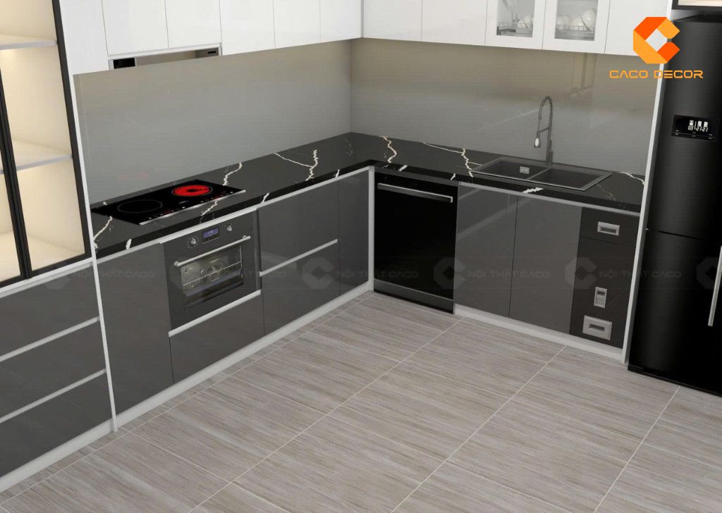 Tủ bếp trang bị đủ các phụ kiện bếp chất lượng