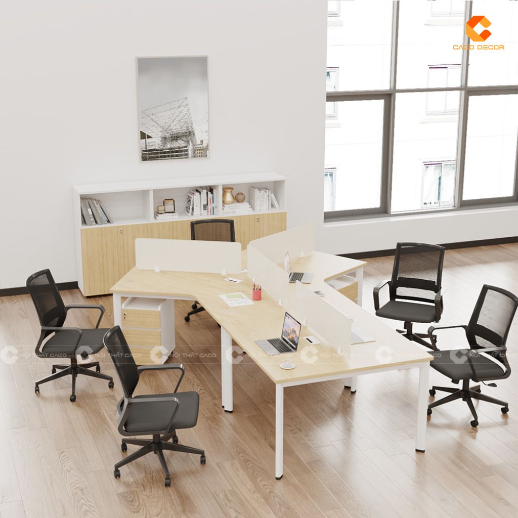 Phòng làm việc của nhân viên được thiết kế theo cụm