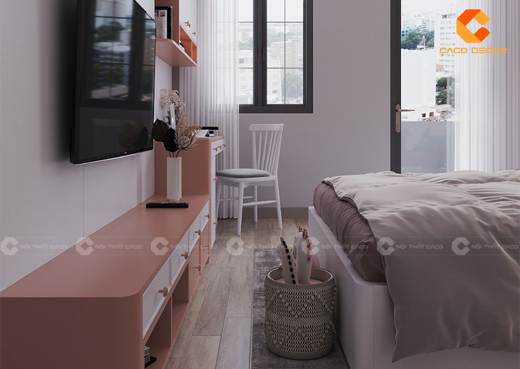Phòng Ngủ Trẻ Em PNTE077 Màu Hồng Đáng Yêu 4