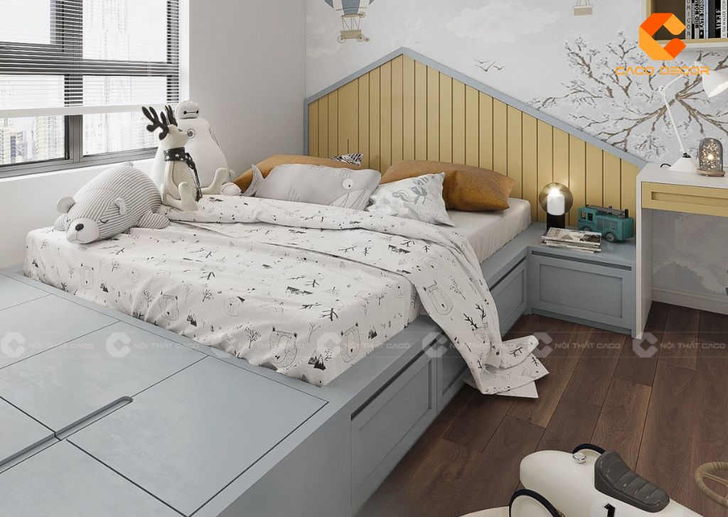 Thiết kế giường ngủ có hộc kéo tối ưu lưu trữ