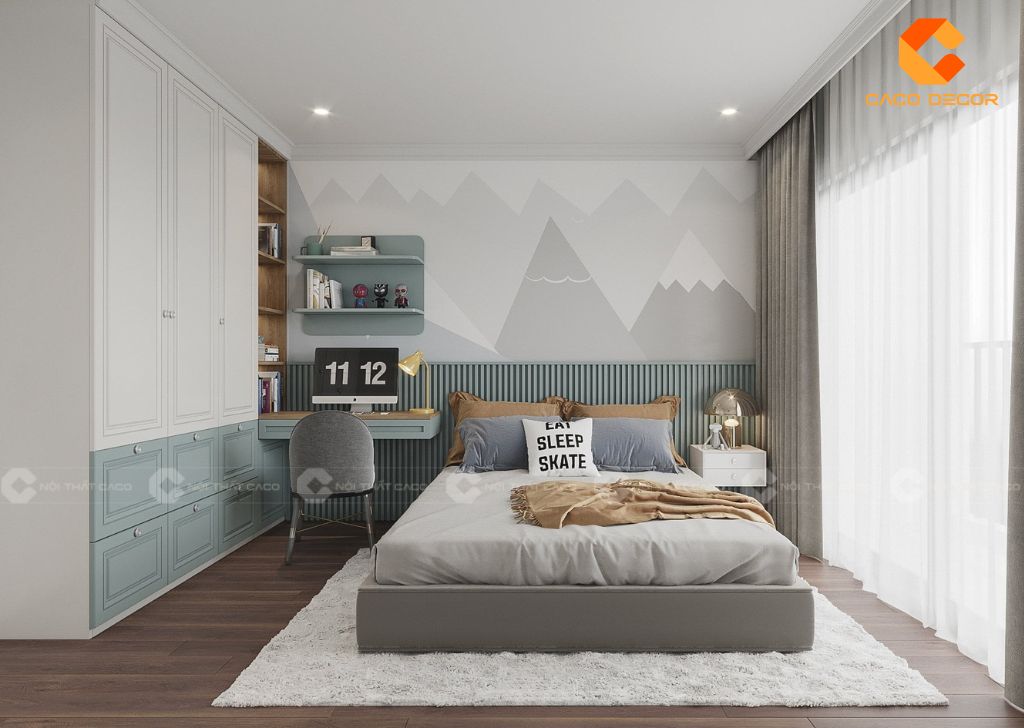 Combo phòng ngủ trẻ em PNTE083 thiết kế hiện đại