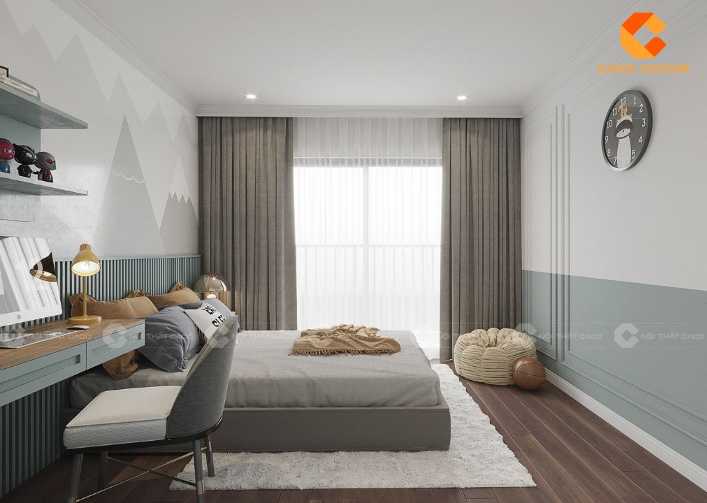 Combo phòng ngủ trẻ em PNTE083 phối màu hiện đại