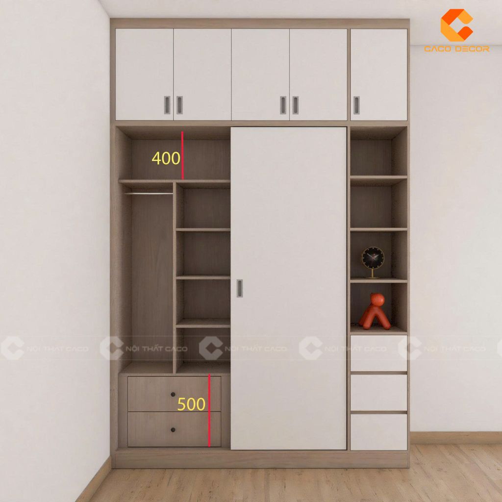 Mẫu thiết kế 3D tủ quần áo nhà anh Tú