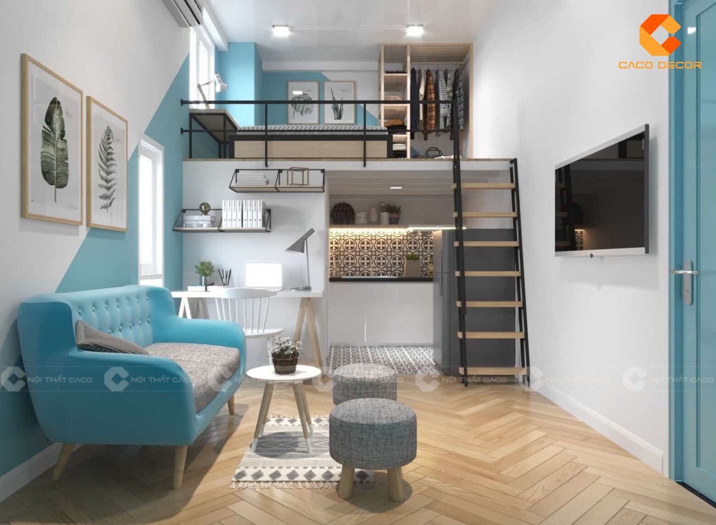 Thiết kế nội thất thông minh tiết kiệm diện tích căn hộ studio