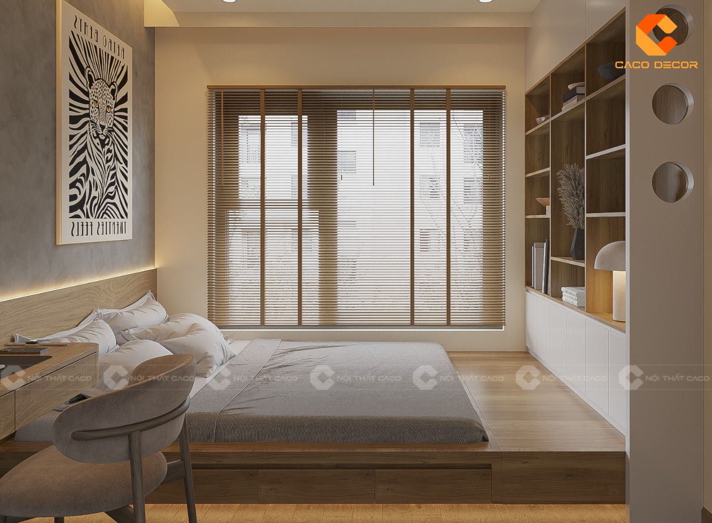 Thiết kế giường liền tủ trưng bày cho căn hộ