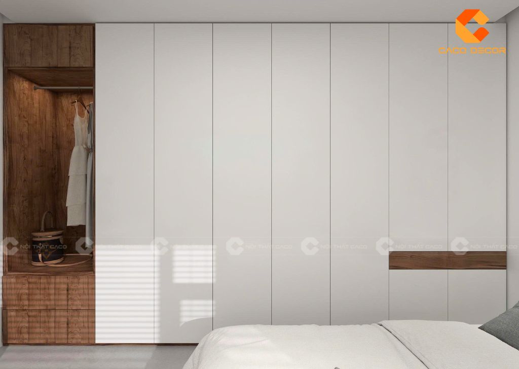 Hệ tủ quần áo âm tường tiết kiệm diện tích phòng ngủ