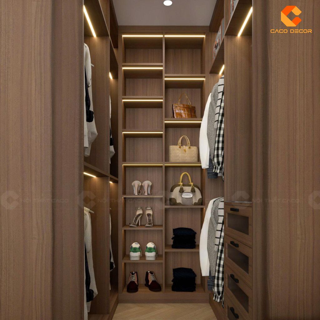 Hình thiết kế 3D tủ quần áo trong phòng ngủ