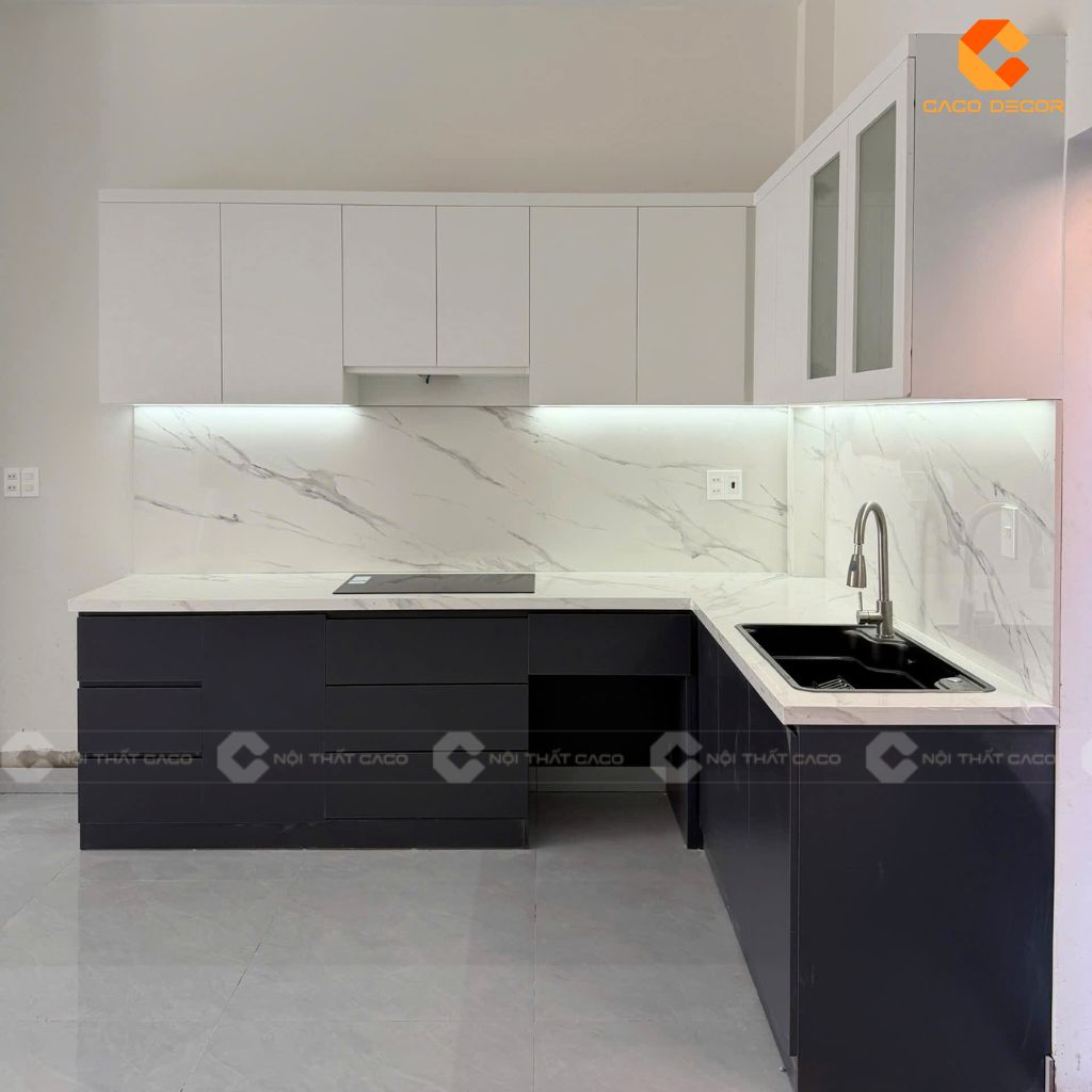 Tủ Bếp Gỗ Công Nghiệp TBM115 Chữ L Hiện Đại 4