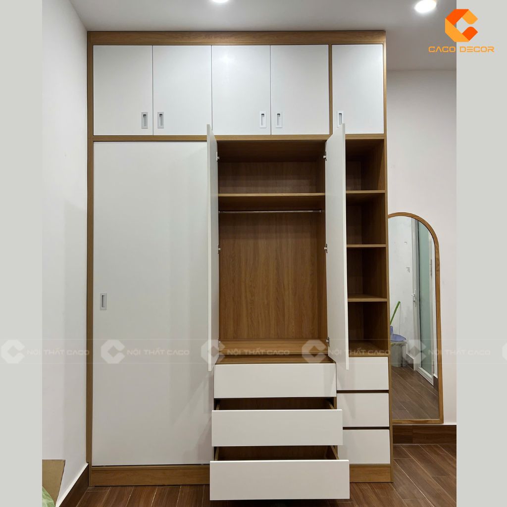 Hình thực tế tủ quần áo thi công tại nhà khách