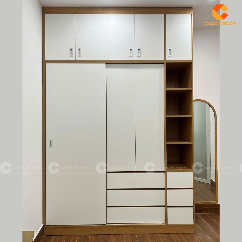 Hình thực tế tủ quần áo gỗ công nghiệp TAM097 tại nhà khách