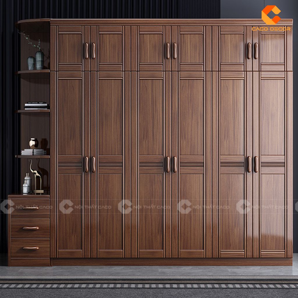 Tủ Quần Áo Gỗ Tự Nhiên TATN074 Thiết Kế Hiện Đại 1