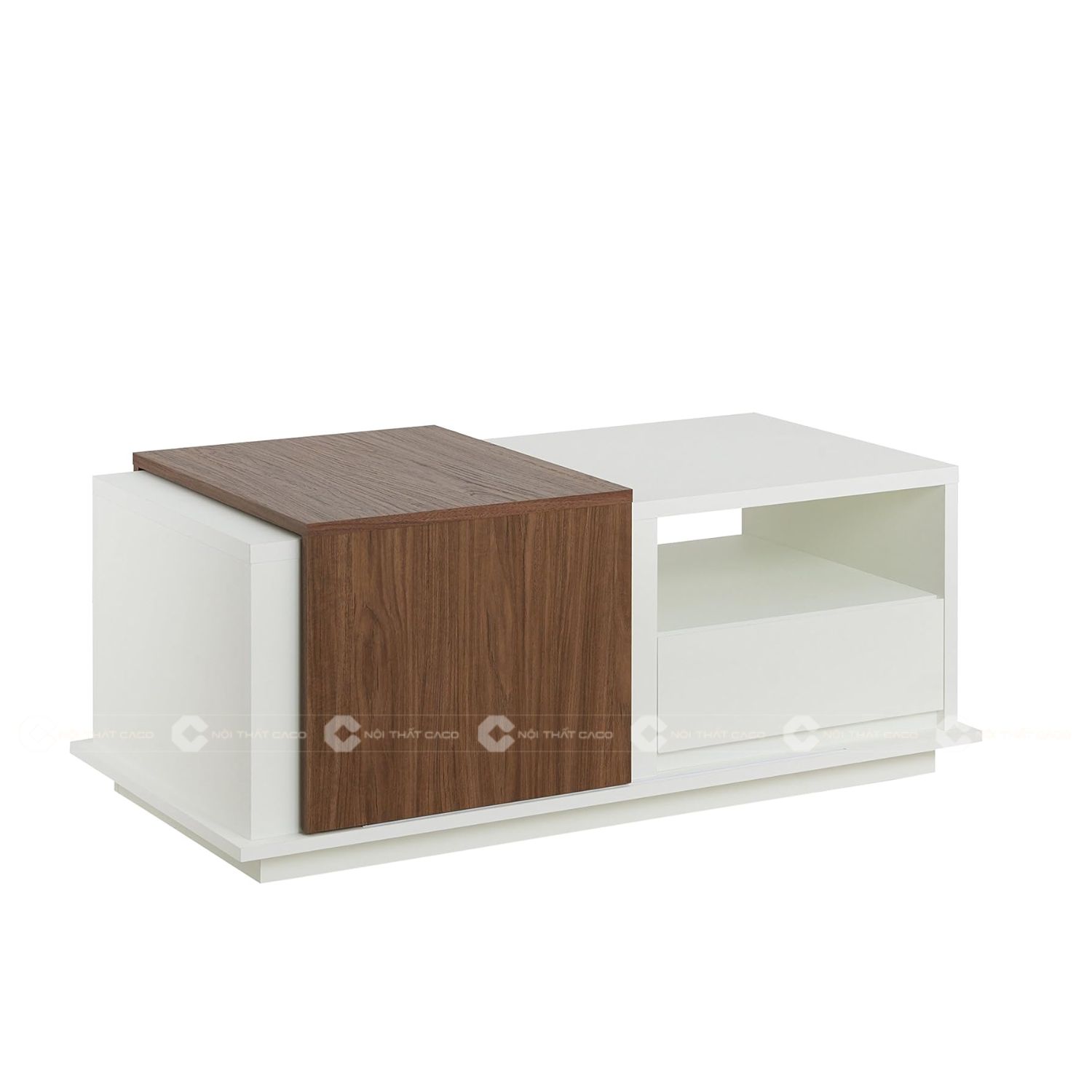 Bàn Trà Gỗ MDF Màu Nâu Vân Gỗ Phối Trắng Độc Đáo, Thanh Lịch - BT022 3