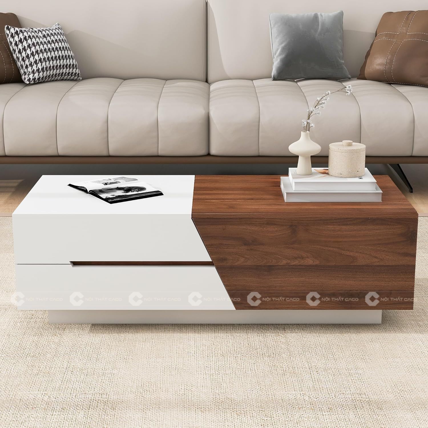 Bàn Trà Gỗ MDF Thiết Kế Độc Đáo Hiện Đại - BT017 4