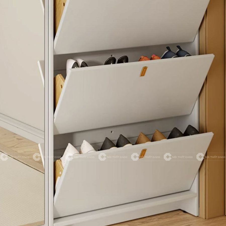 Tủ Giày Dép Gỗ MDF Có Móc Treo Quần Áo Và Gương Soi - TG031 2