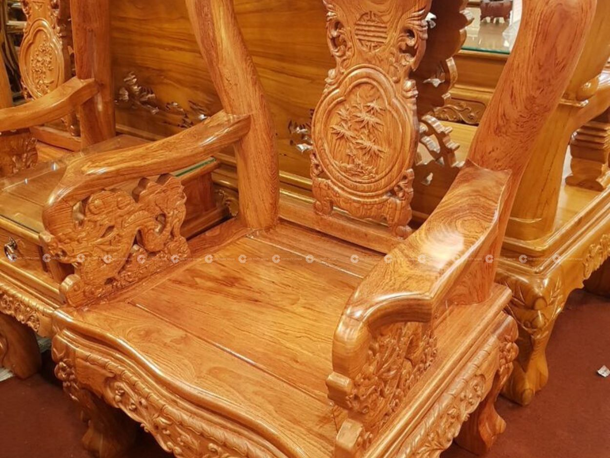Bộ Salon Gỗ Tự Nhiên Chạm Khắc Tinh Tế, Sang Trọng - SLG033 3