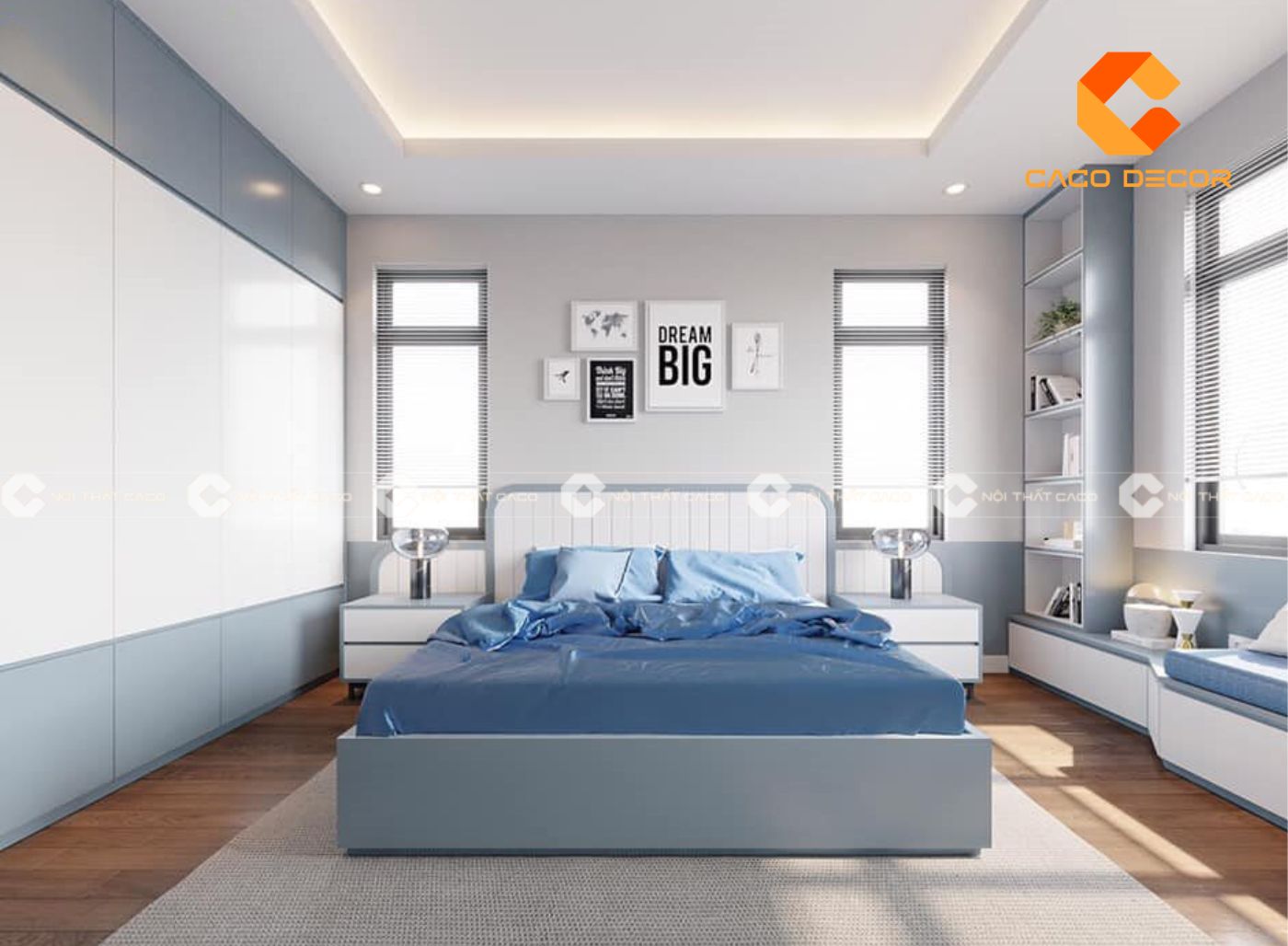 99+ ý tưởng thiết kế phòng ngủ màu xanh dương “cực” đẹp 12