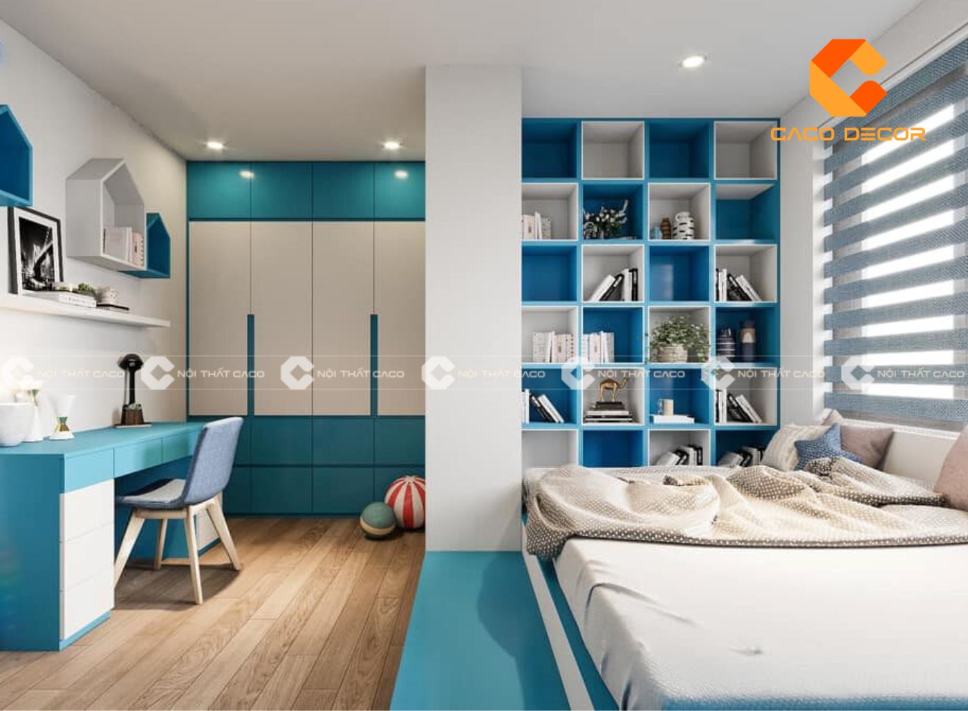 99+ ý tưởng thiết kế phòng ngủ màu xanh dương “cực” đẹp 9