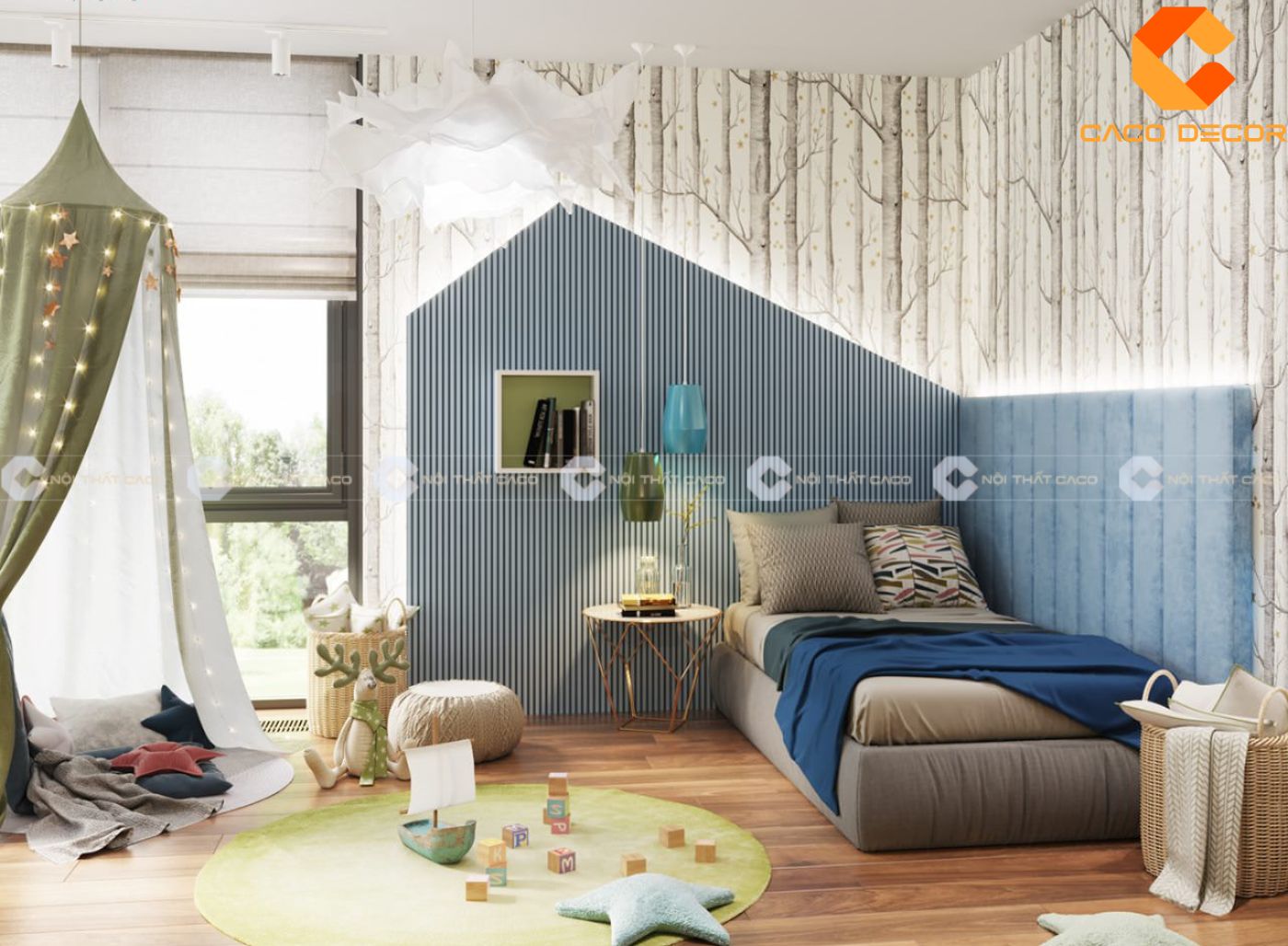 99+ ý tưởng thiết kế phòng ngủ màu xanh dương “cực” đẹp 8