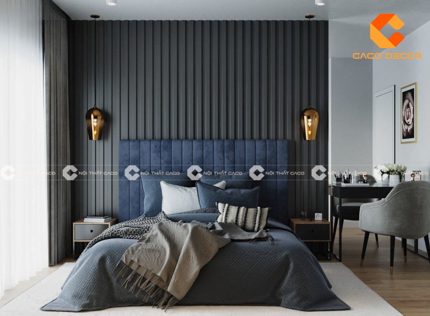 99+ ý tưởng thiết kế phòng ngủ màu xanh dương “cực” đẹp 6
