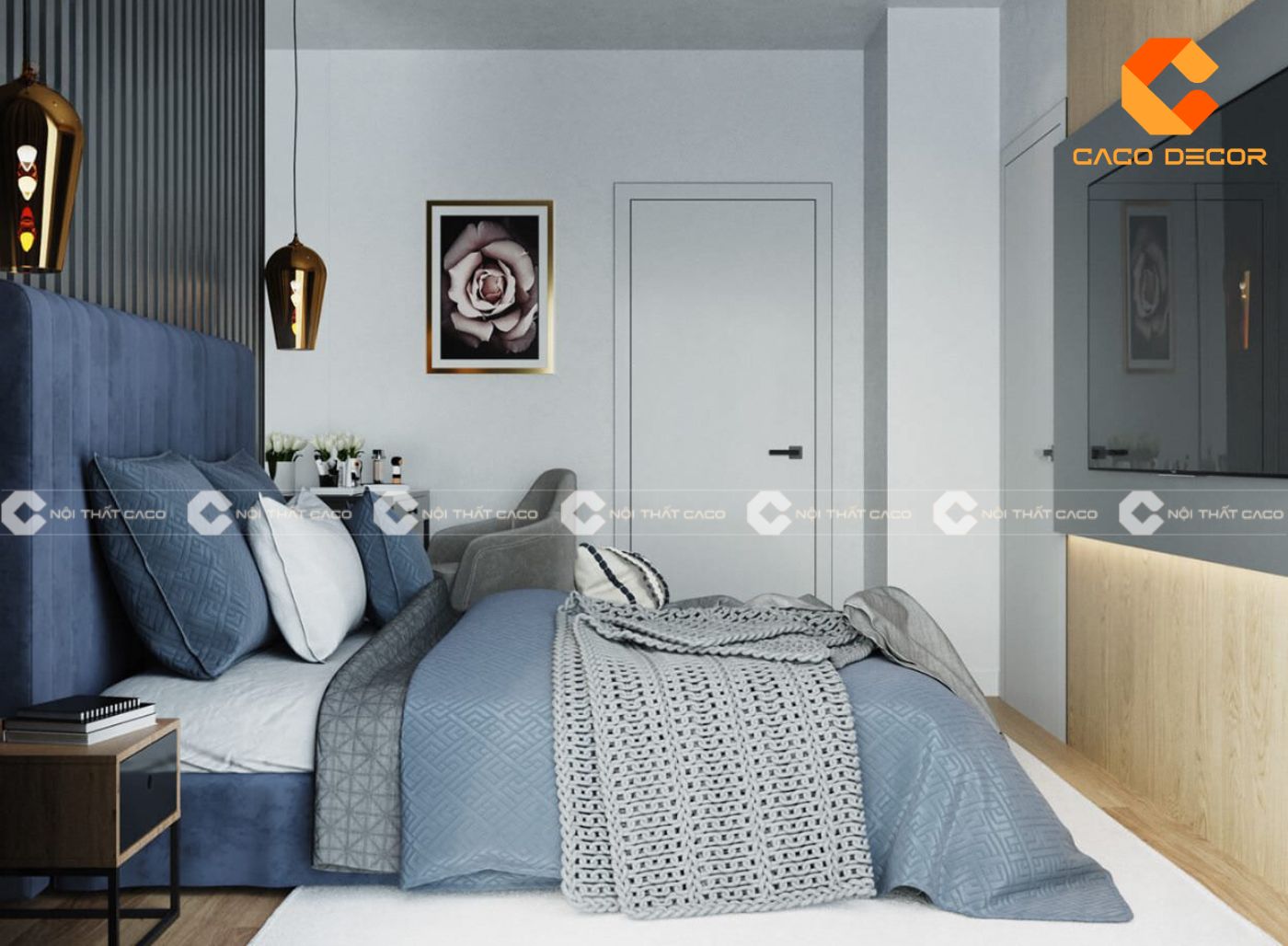99+ ý tưởng thiết kế phòng ngủ màu xanh dương “cực” đẹp 2